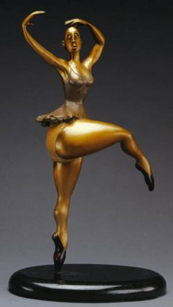 Sculpture de bronze Au pied levé par Hélène Labrie